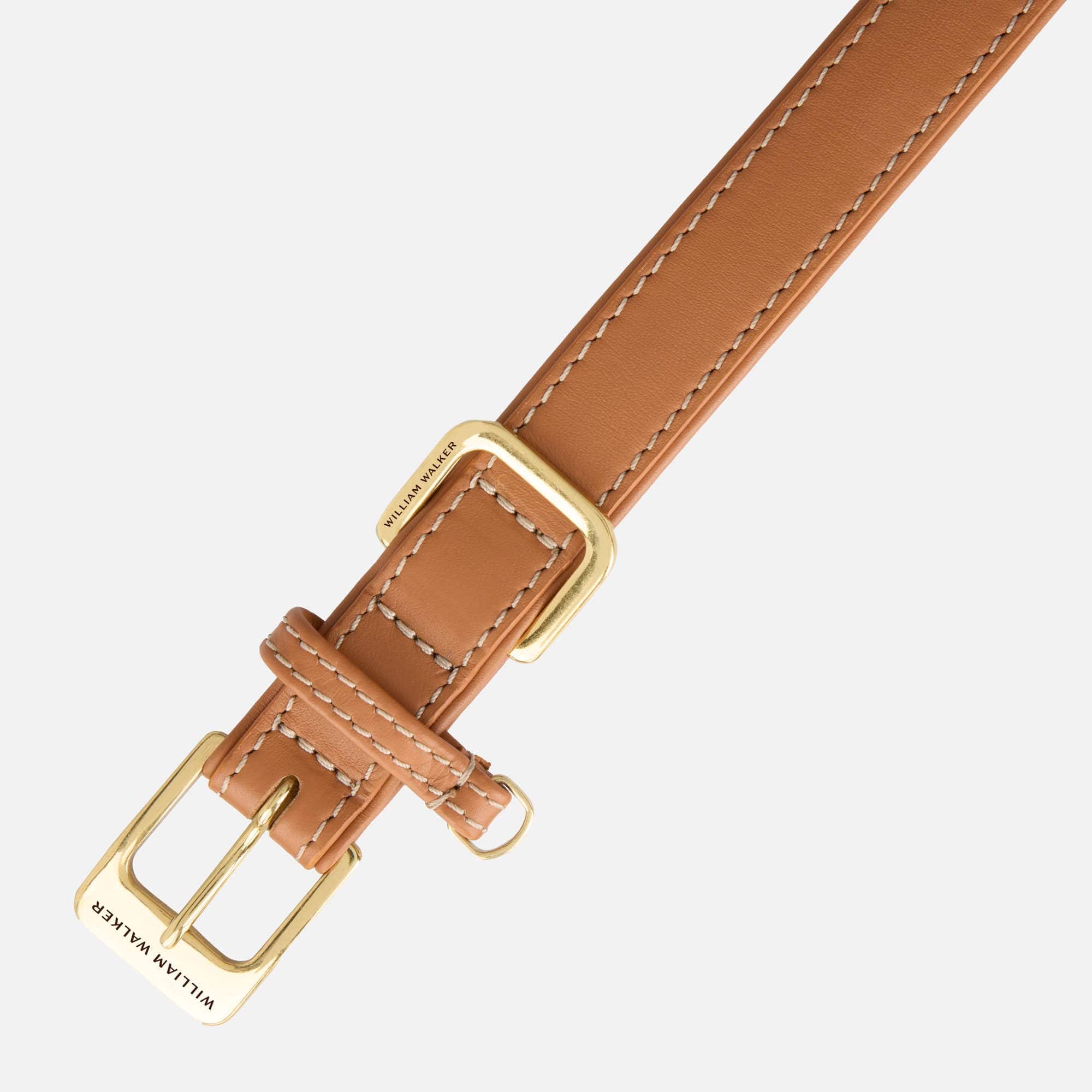 Glad leer halsband Caramel (Bruin) - Image 3