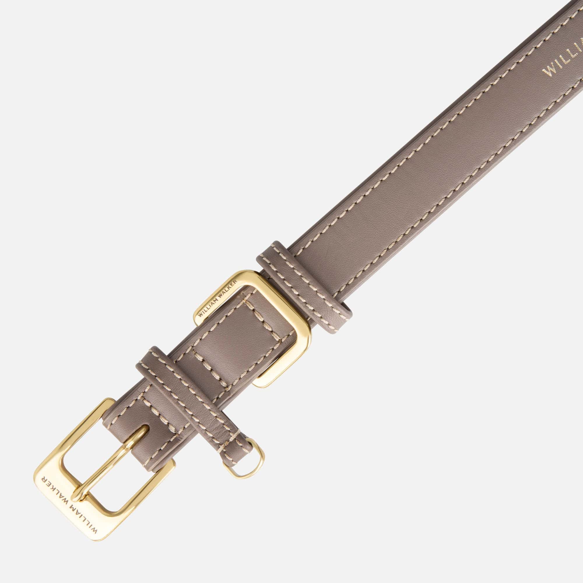 Glad leer halsband Pebble (Taupe) - Image 3