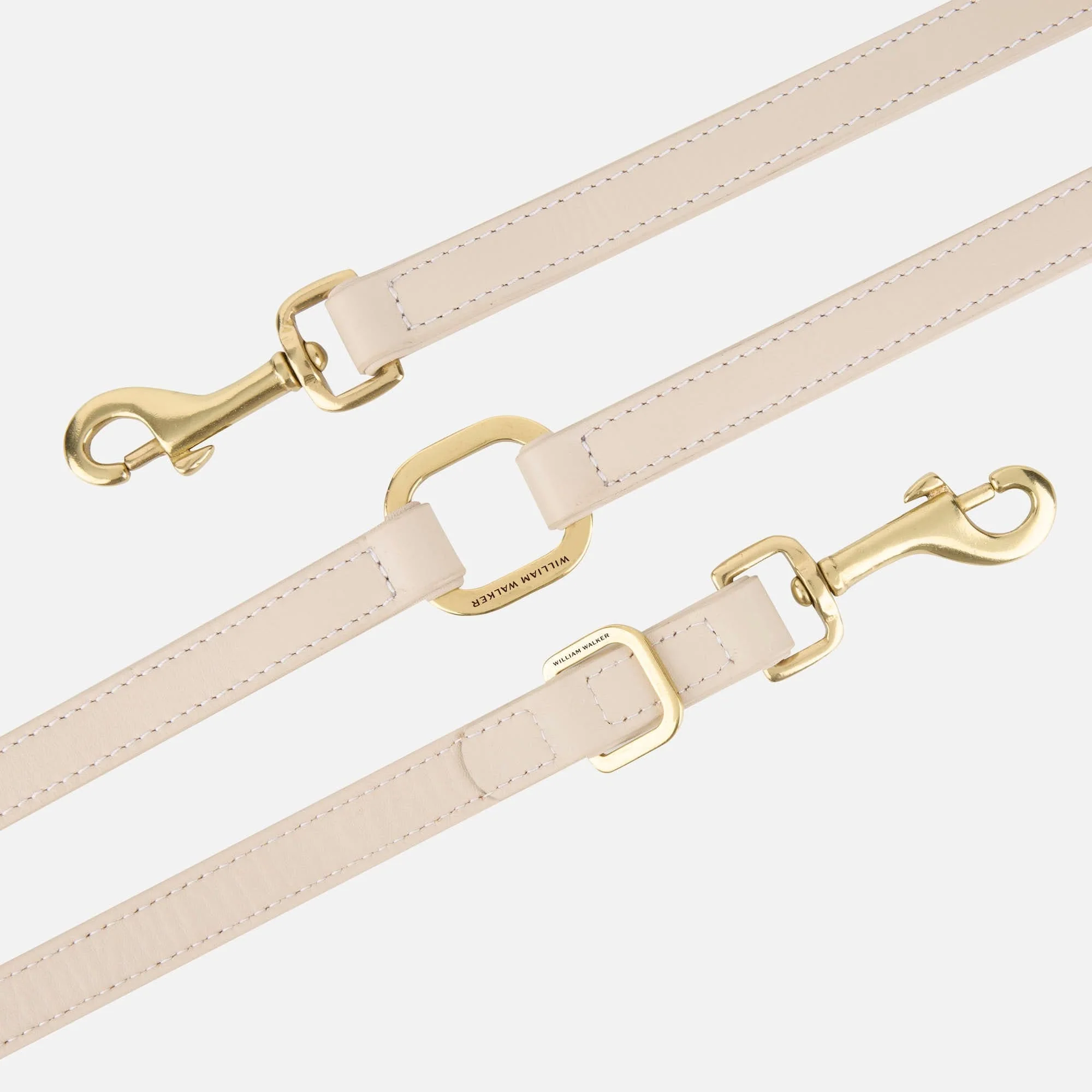 Hoogwaardig glad leer hondenriem Almond (beige) - Image 3