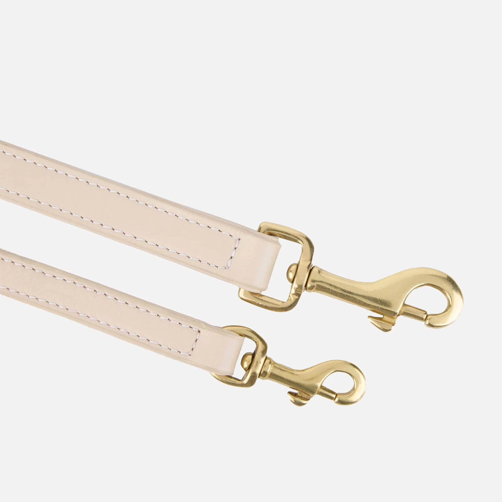 Hoogwaardig glad leer hondenriem Almond (beige) - Image 4