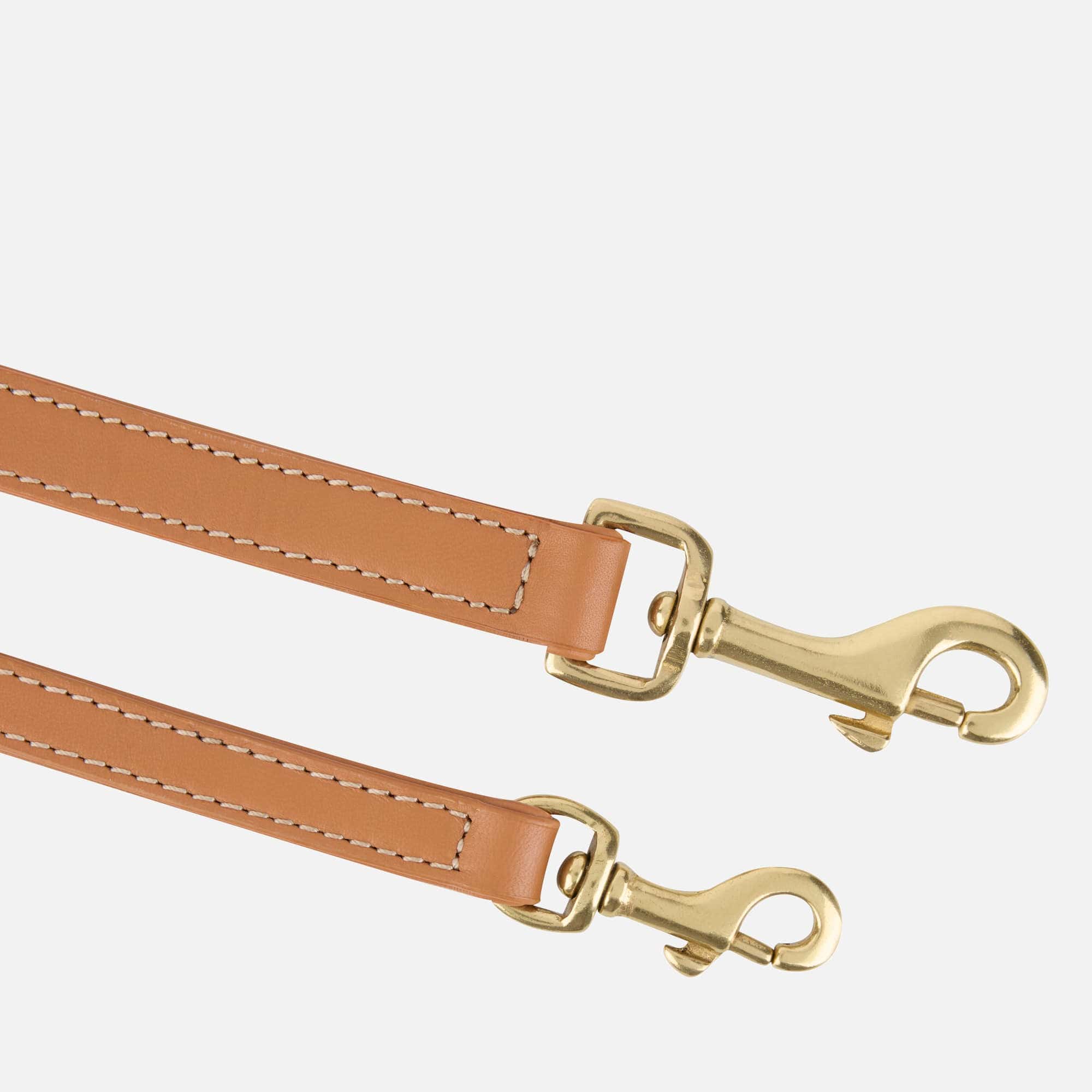 Hoogwaardig glad leer hondenriem Caramel (Bruin) - Image 4