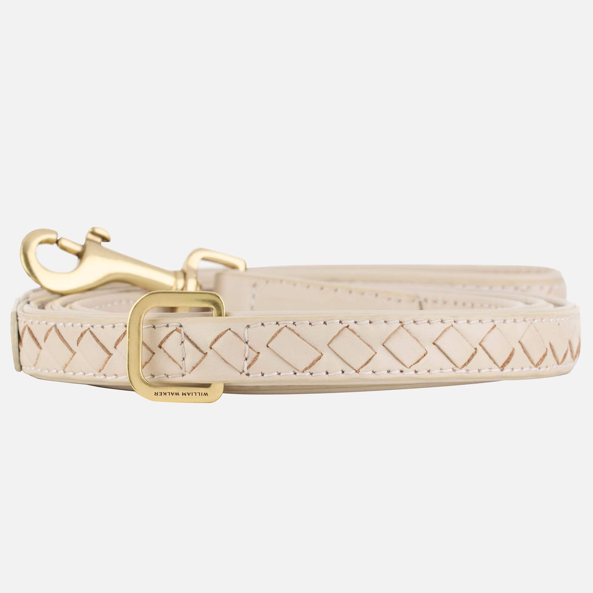 Hoogwaardige Leer Hondenriem Prestige Almond (Beige)