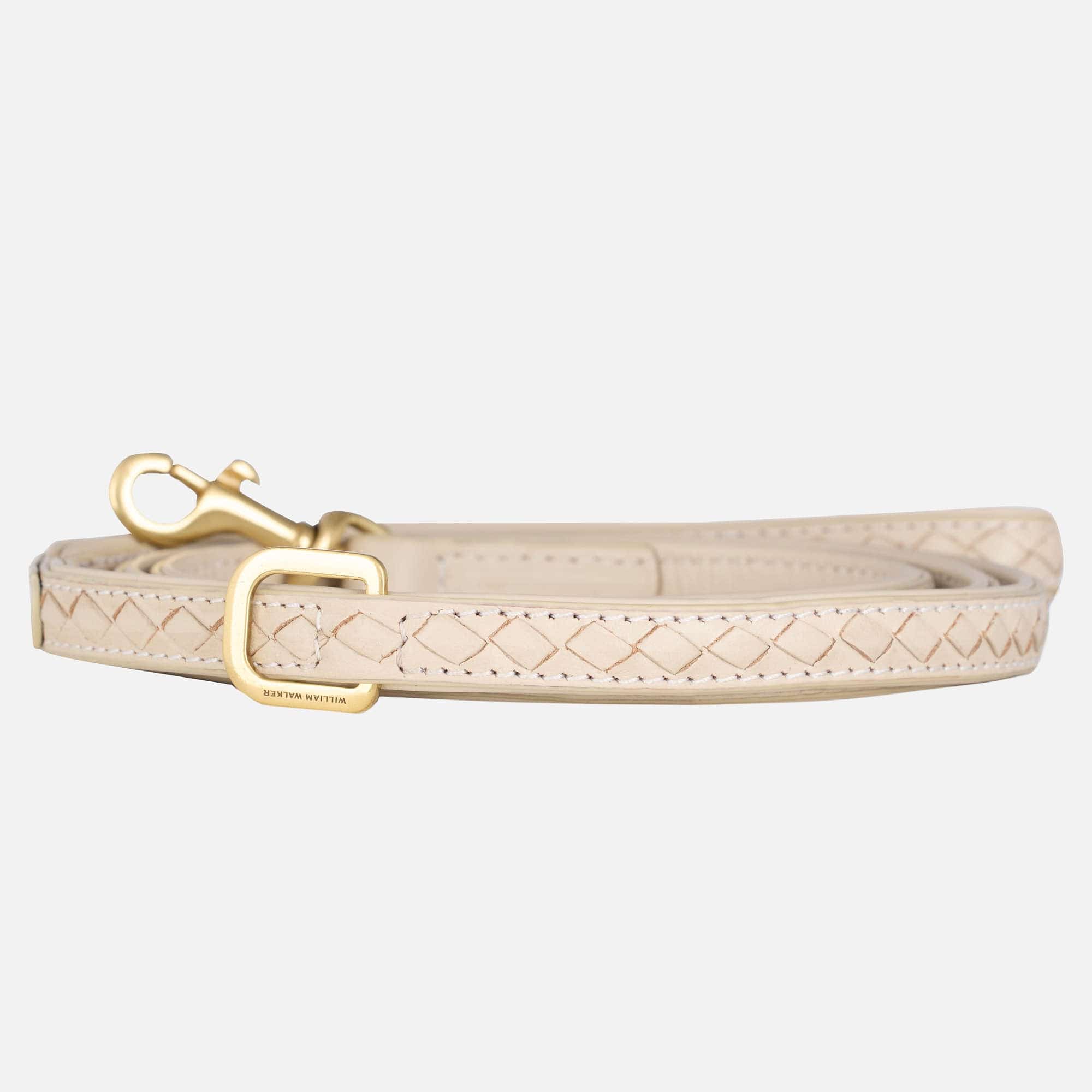 Hoogwaardige Leer Hondenriem Prestige Almond (Beige) - Image 2