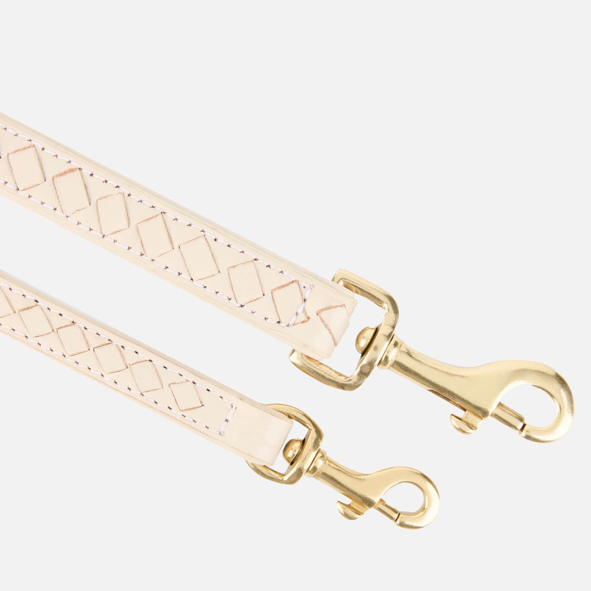 Hoogwaardige Leer Hondenriem Prestige Almond (Beige) - Image 4