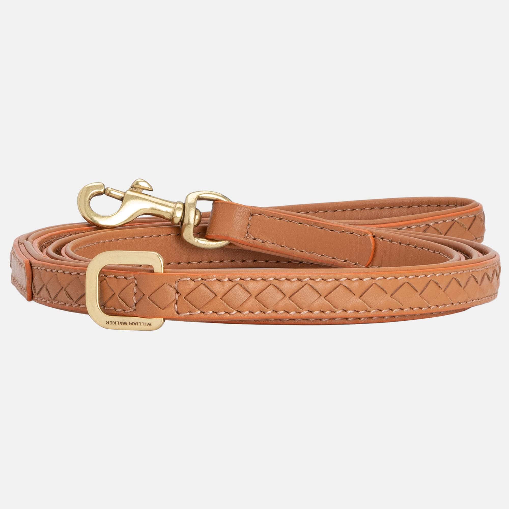 Hoogwaardig leer hondenriem Prestige Caramel (bruin) - Image 2