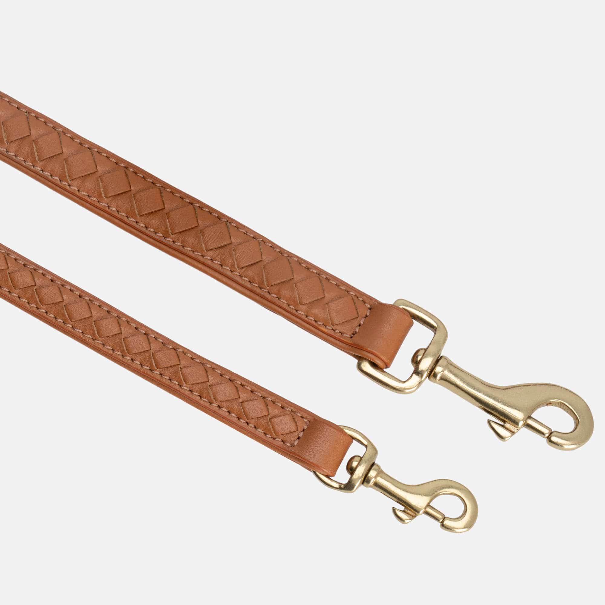 Hoogwaardig leer hondenriem Prestige Caramel (bruin) - Image 3