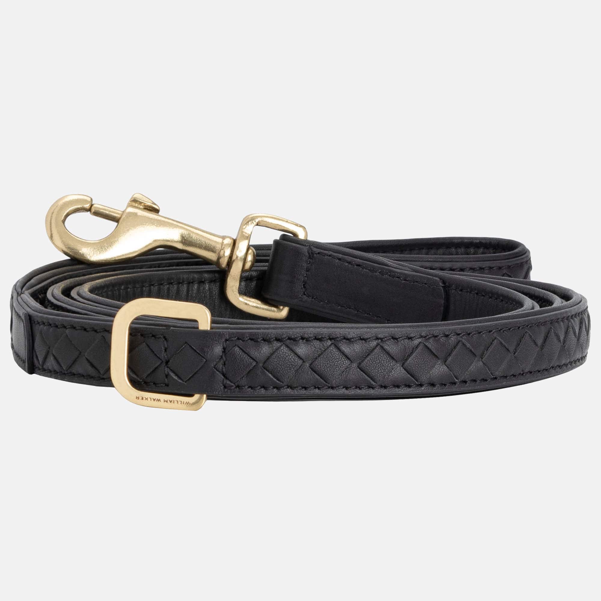 Hoogwaardige Leer Hondenriem Prestige Nero (Zwart)