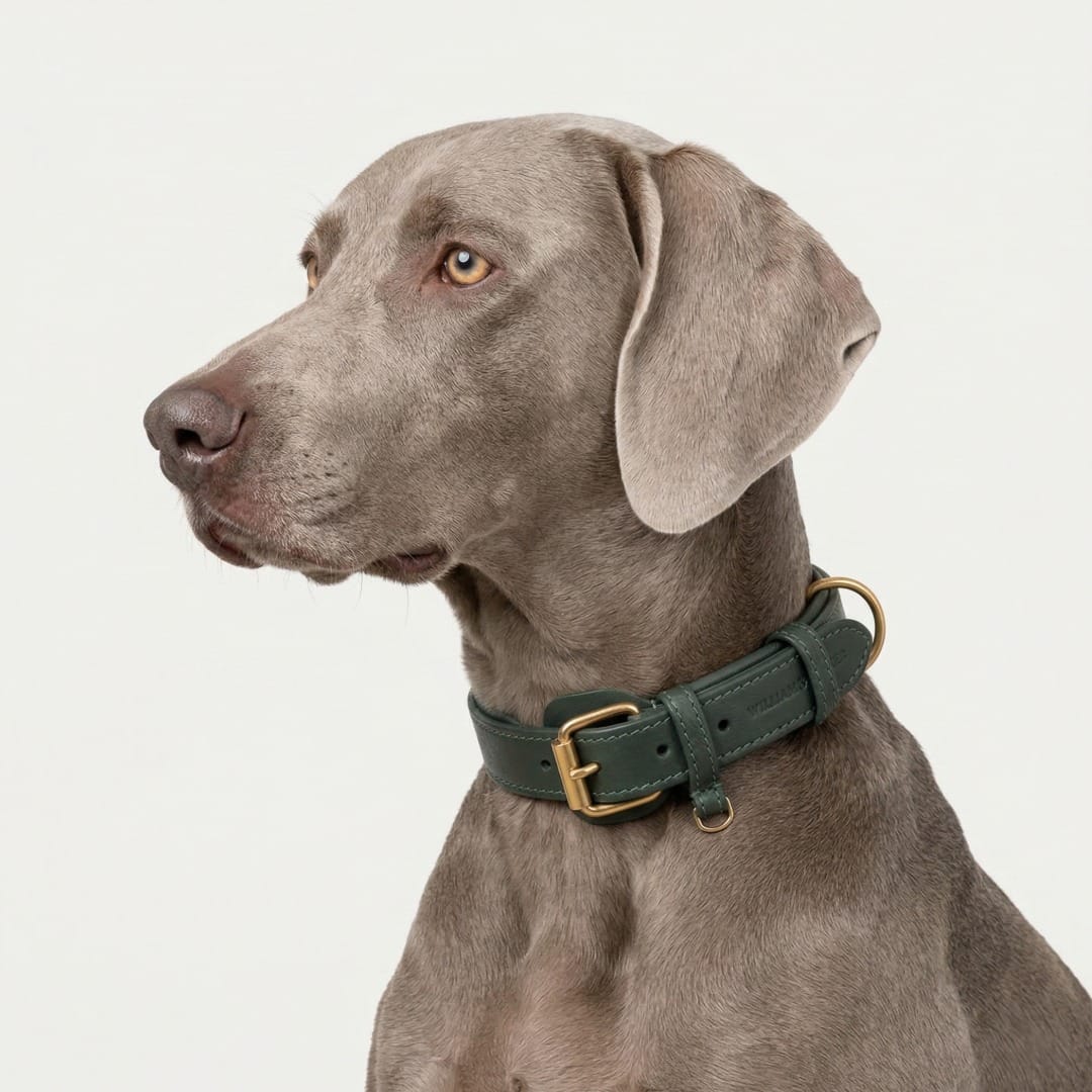 Leren halsband Dark Moss (bosgroen) - Image 9