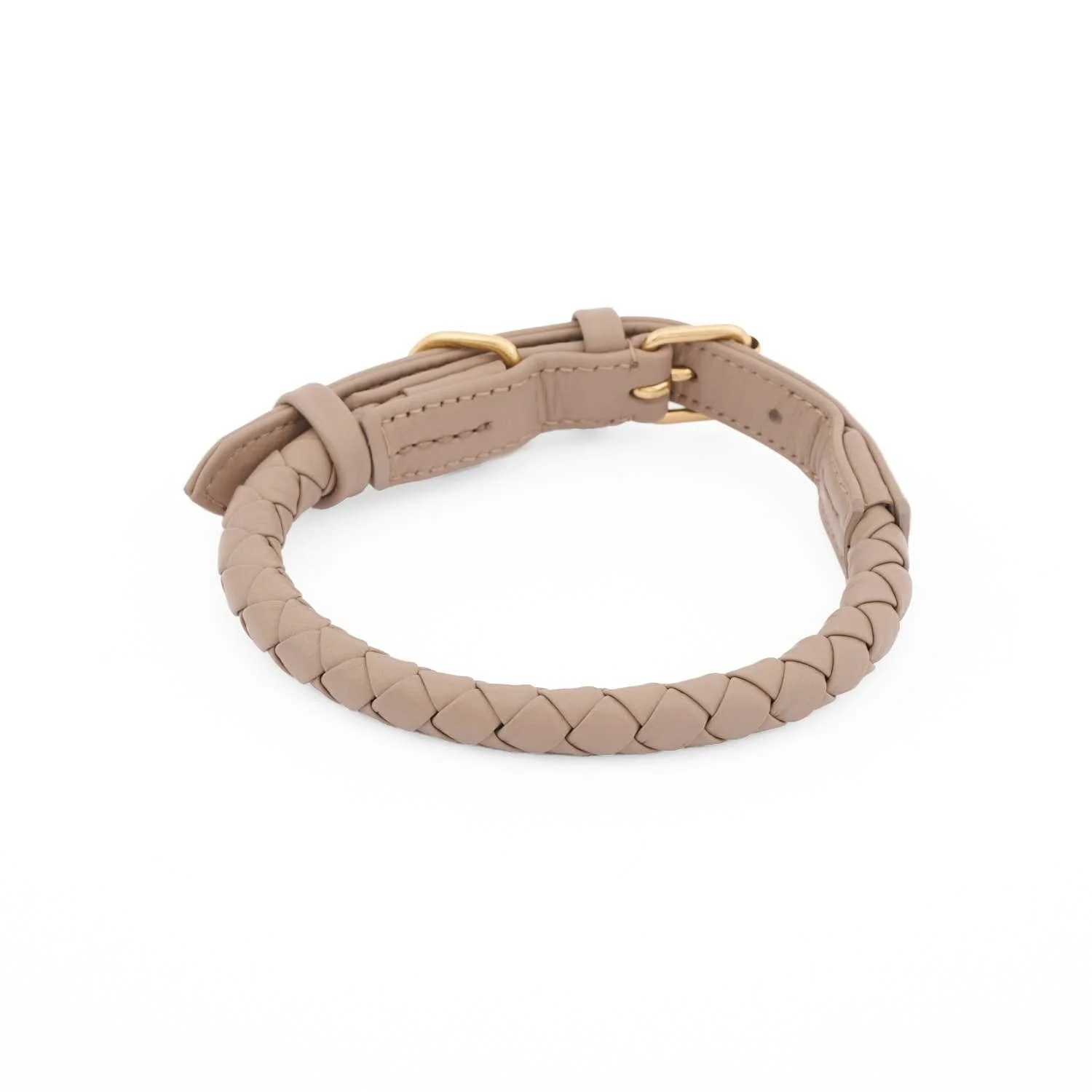 Leren halsband Twisted Sand (beige) - Image 4