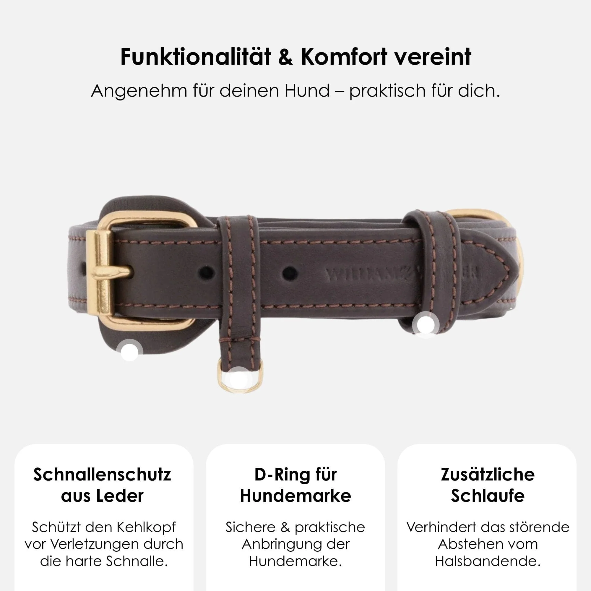 Leren halsband Earth (Bruin) - Image 3