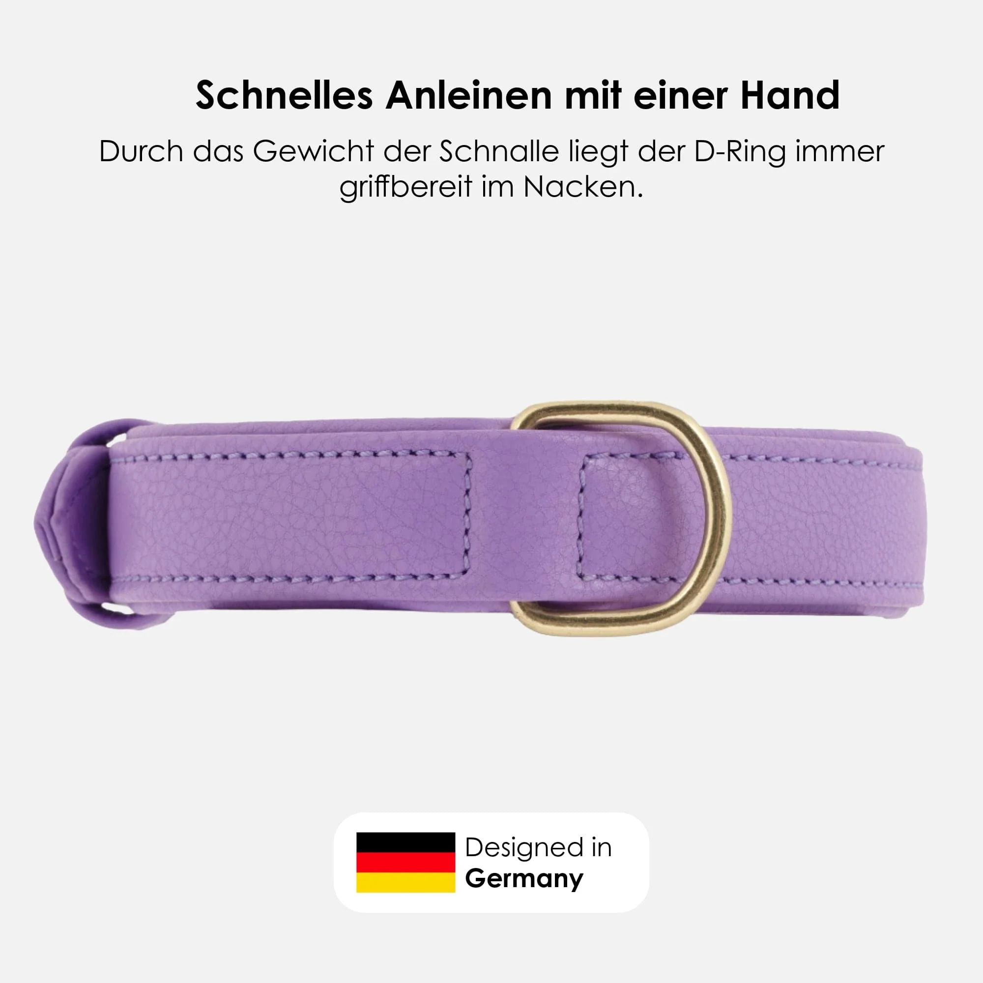 Leren halsband voor honden Lavender (Paars) - Image 4
