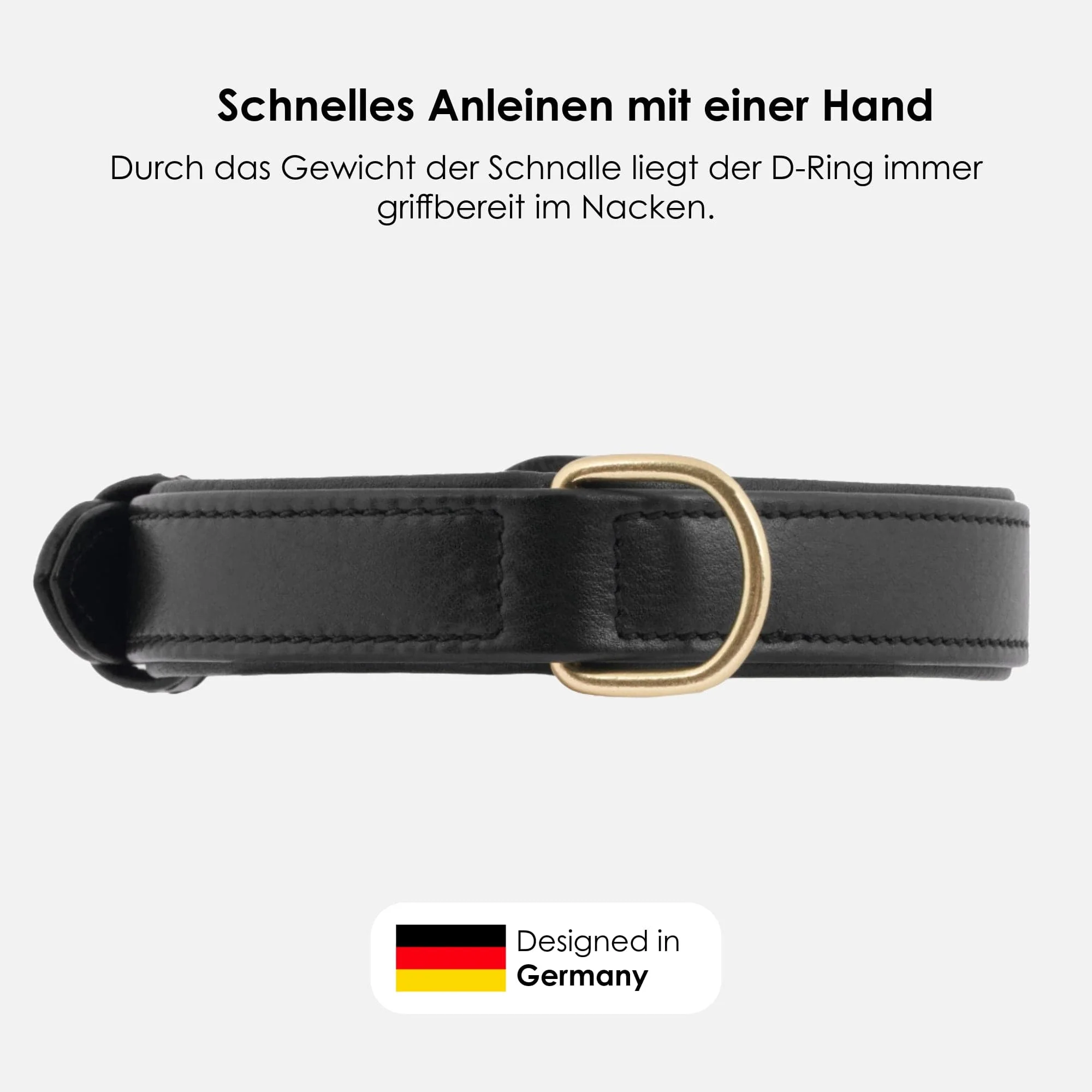 Leren halsband Noir (Zwart) - Image 4