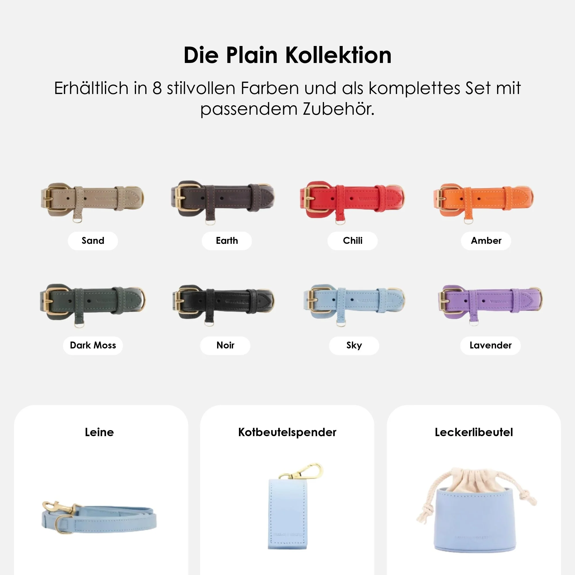 Leren halsband Sky (babyblauw) - Image 6