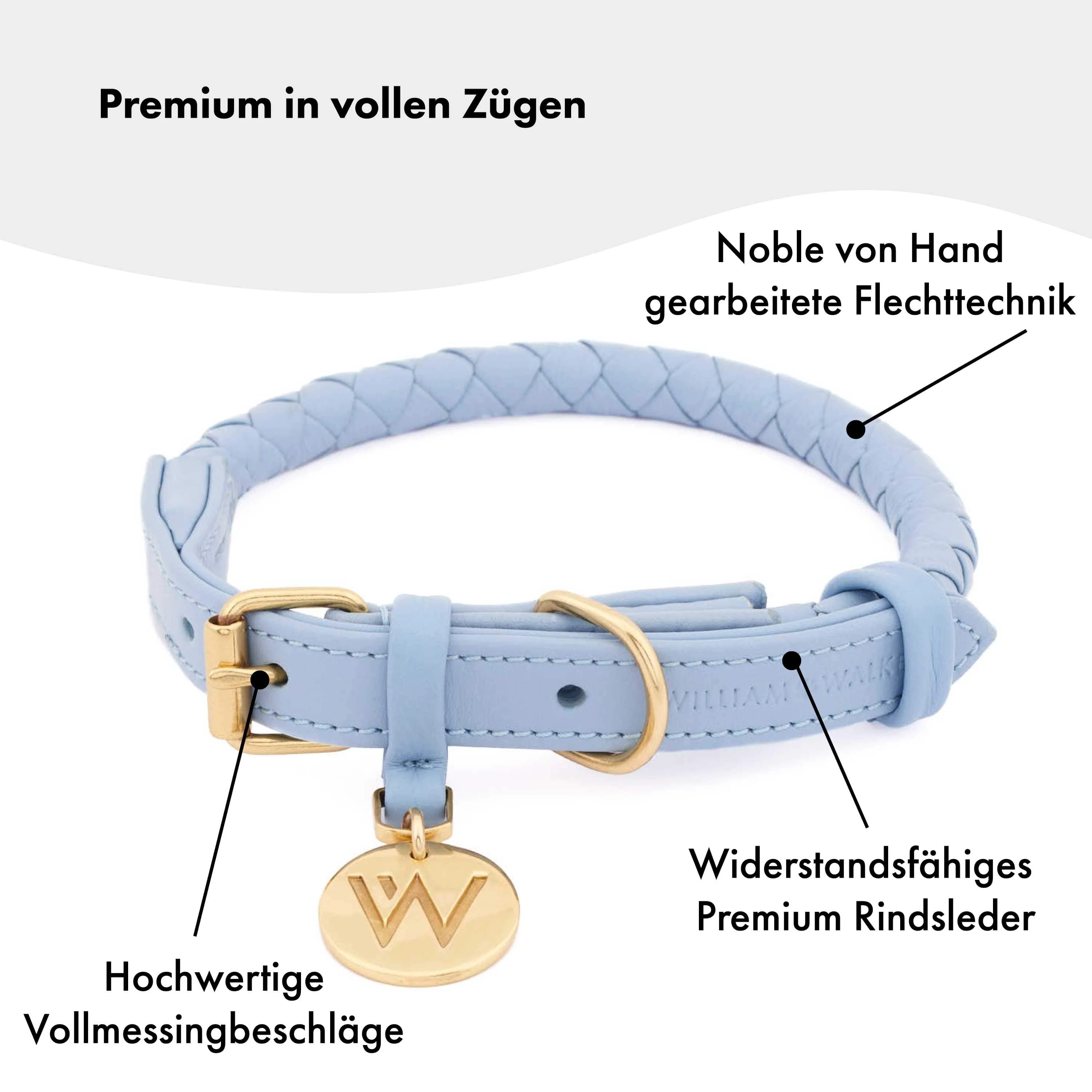 Leren halsband Twisted Sky (Babyblauw) - Image 3