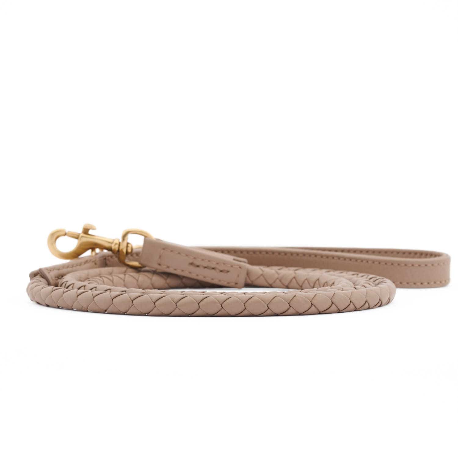Hoogwaardig leer hondenriem Twisted Sand (Beige) - Image 5