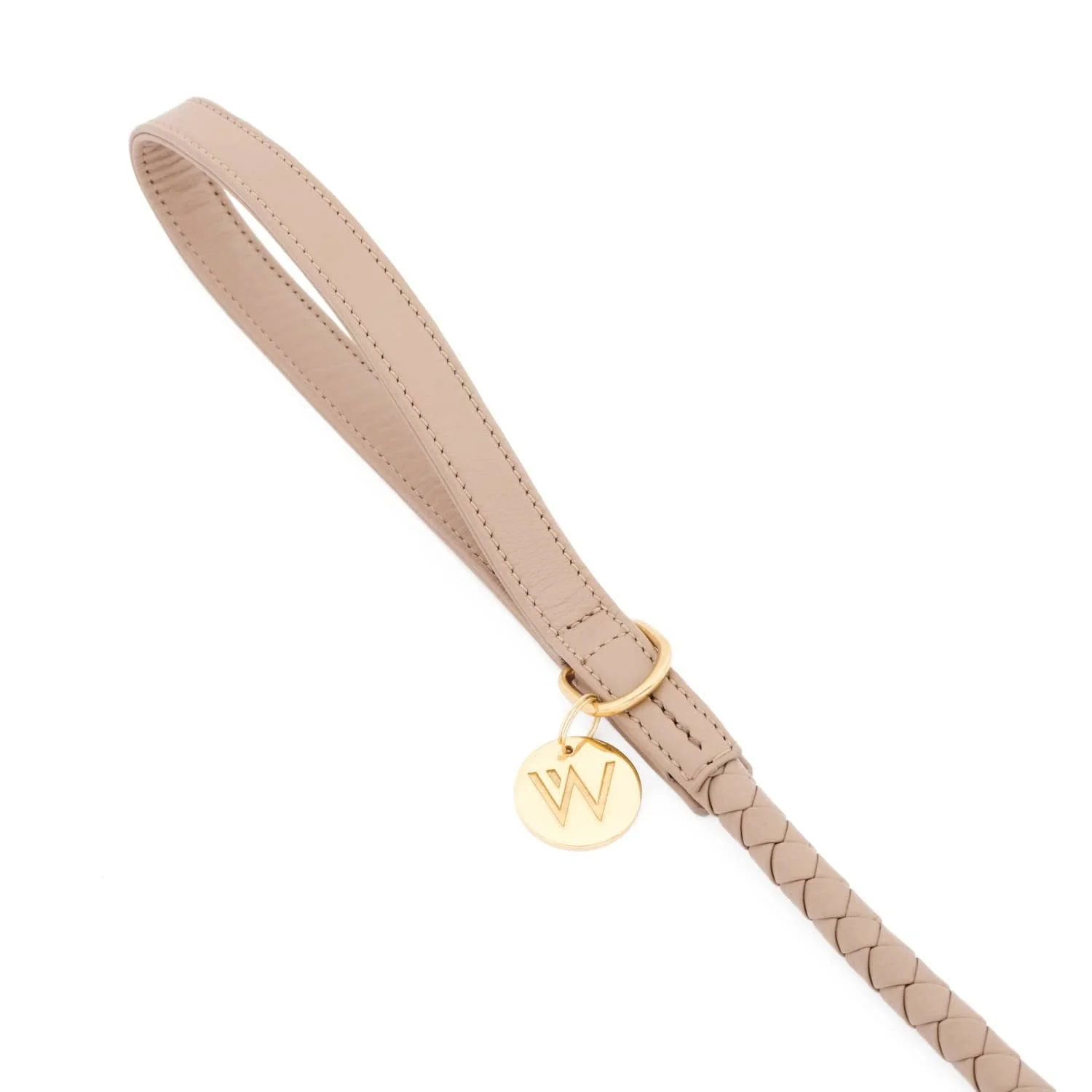 Hoogwaardig leer hondenriem Twisted Sand (Beige) - Image 6