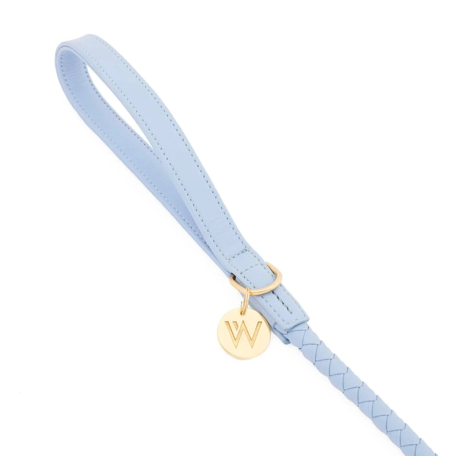Hoogwaardig Leer Hondenriem Twisted Sky (Babyblauw) - Image 7