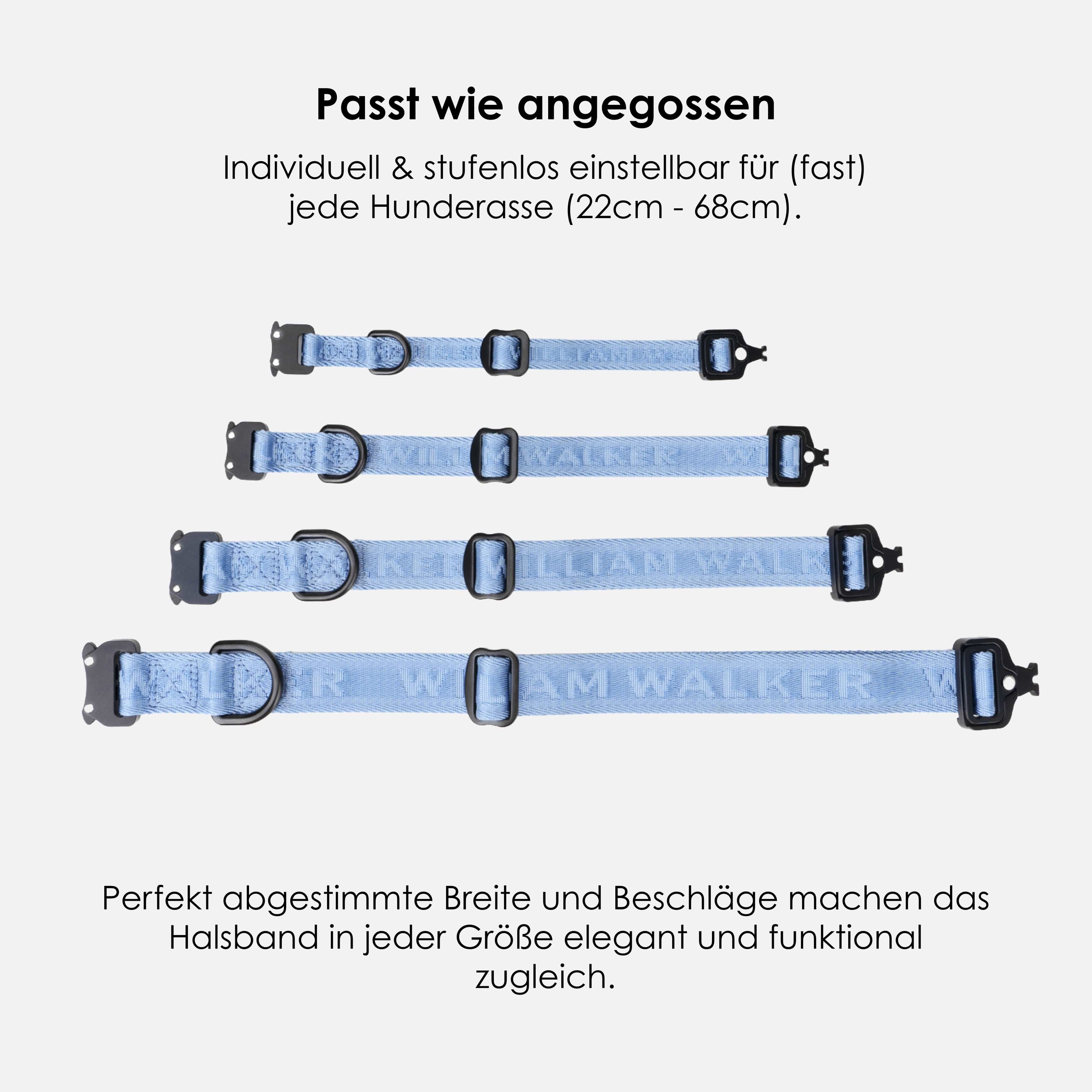 Jacquard Nylon halsband Sky (blauw) - Image 3