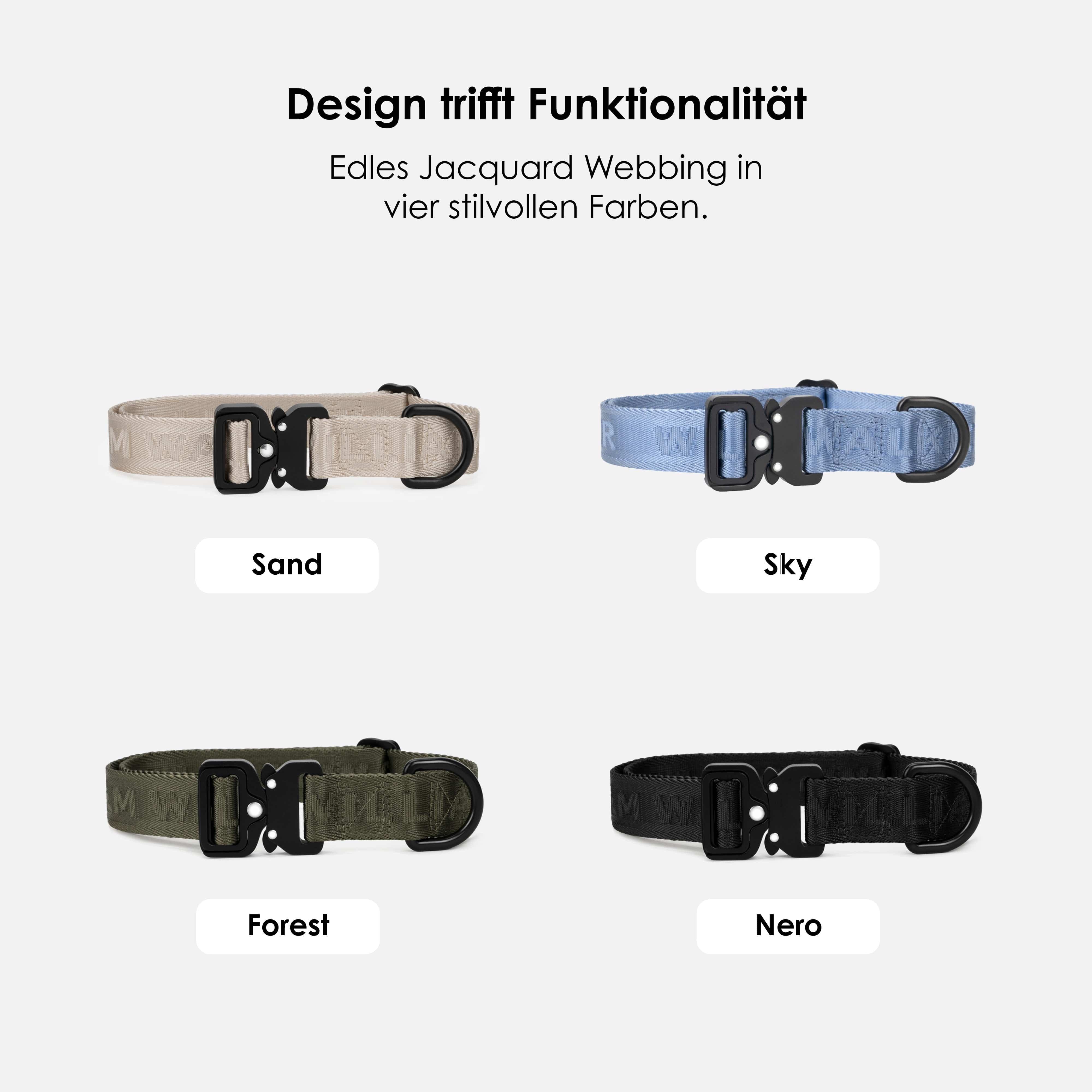 Jacquard Nylon halsband Sky (blauw) - Image 5