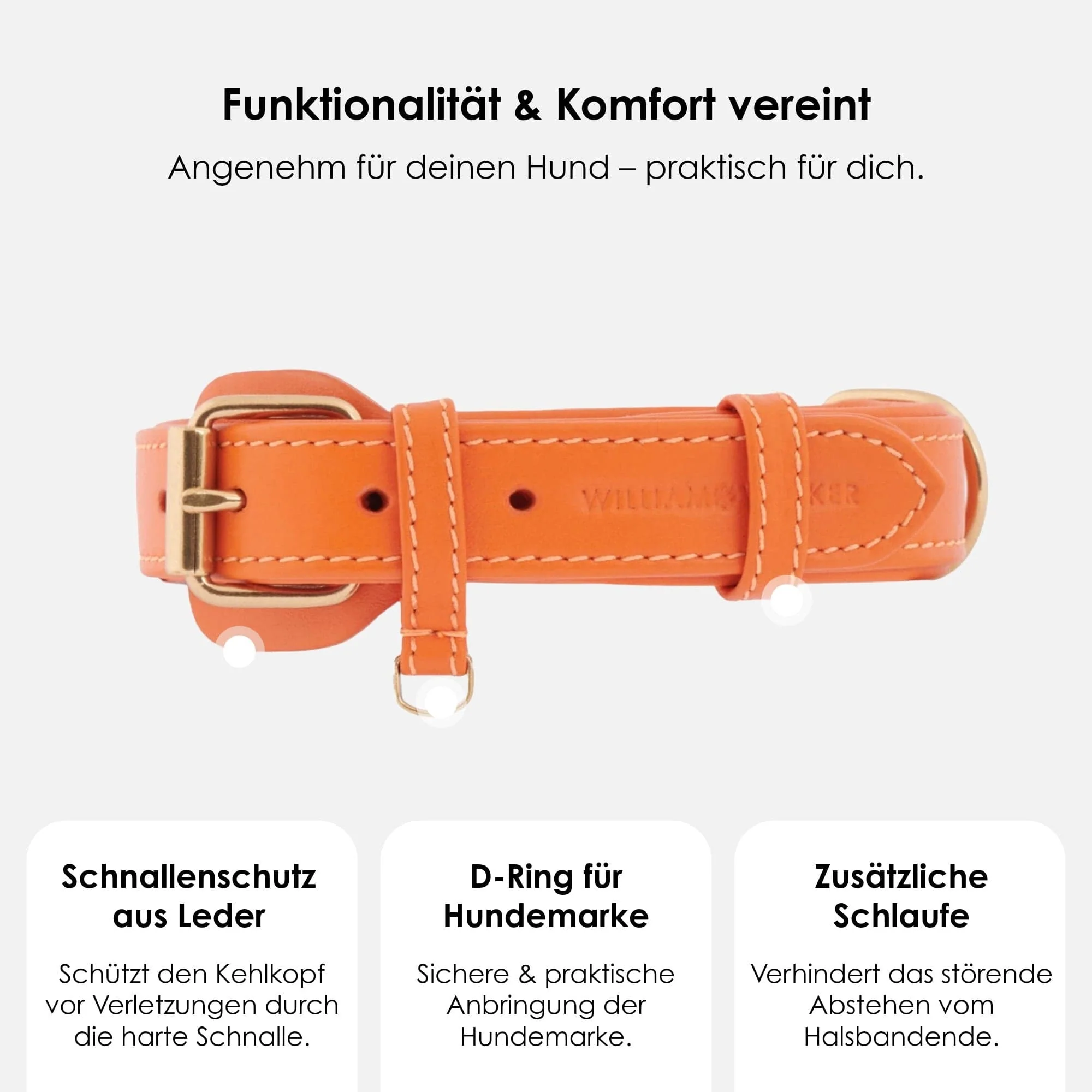 Leren halsband Amber (Oranje) - Image 3