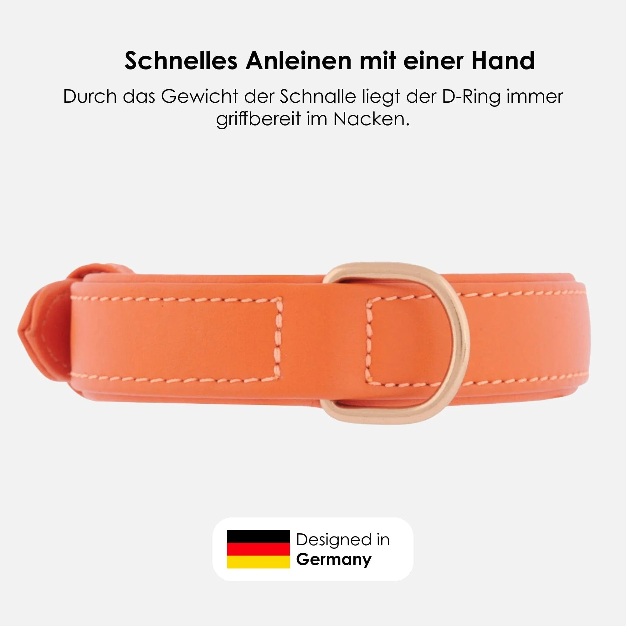 Leren halsband Amber (Oranje) - Image 4