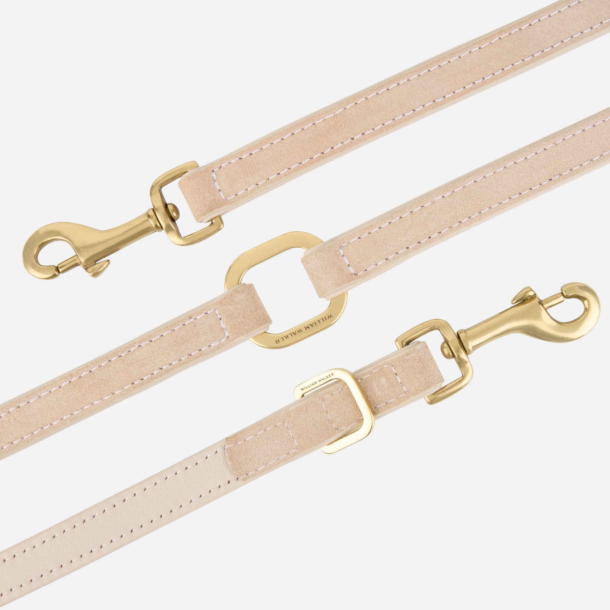 Hoogwaardige suède hondenriem Almond (beige) - Image 3